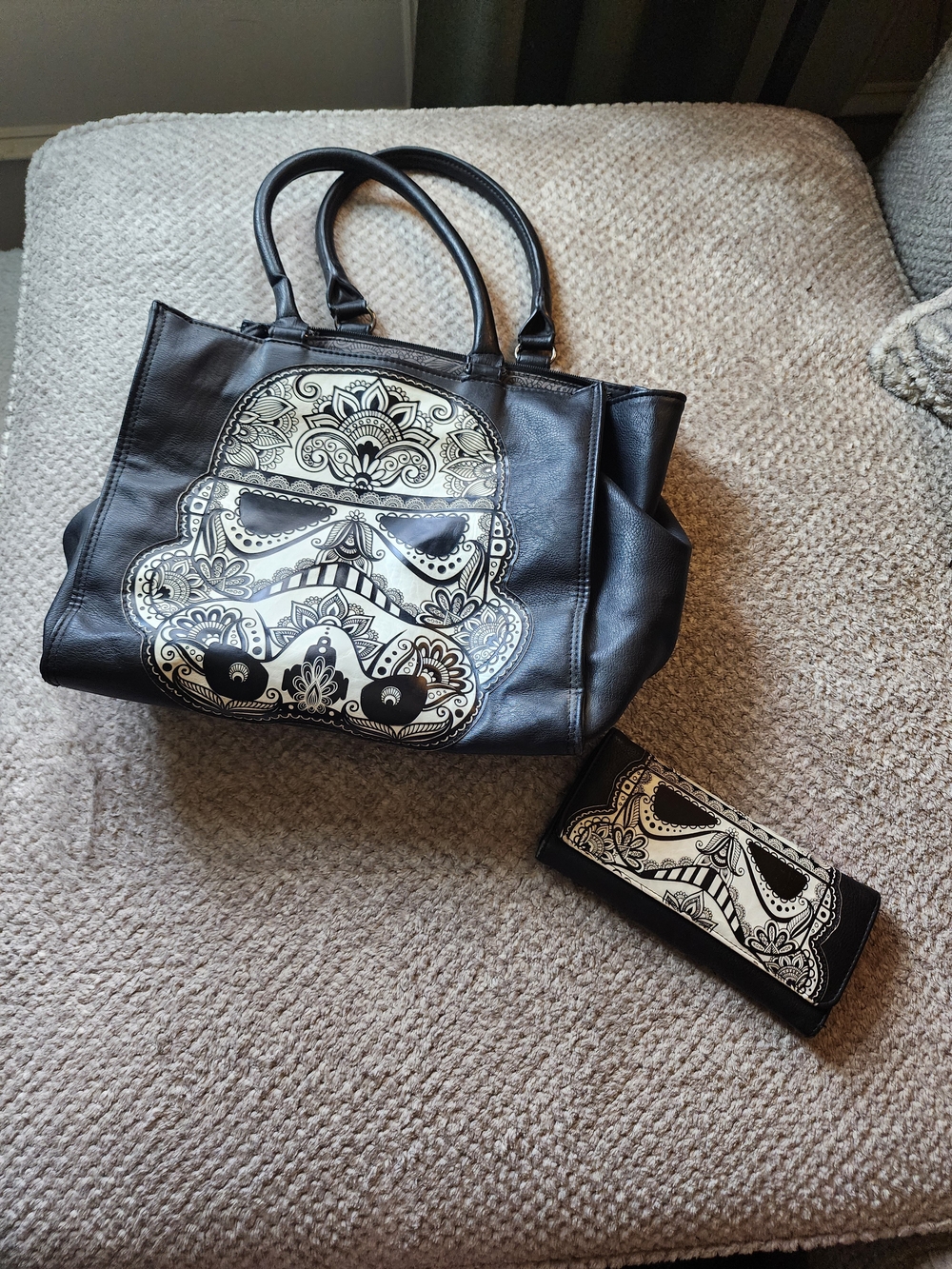 Loungefly Star Wars Day of the Dead/Sugar Skull Stormtrooper tote bag and wallet